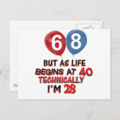 Grappige design voor 68-jarig bestaan briefkaart (Voorkant / Achterkant)