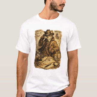 Grappige Detective Kat | Cadeau voor Oude Mysterie T-shirt