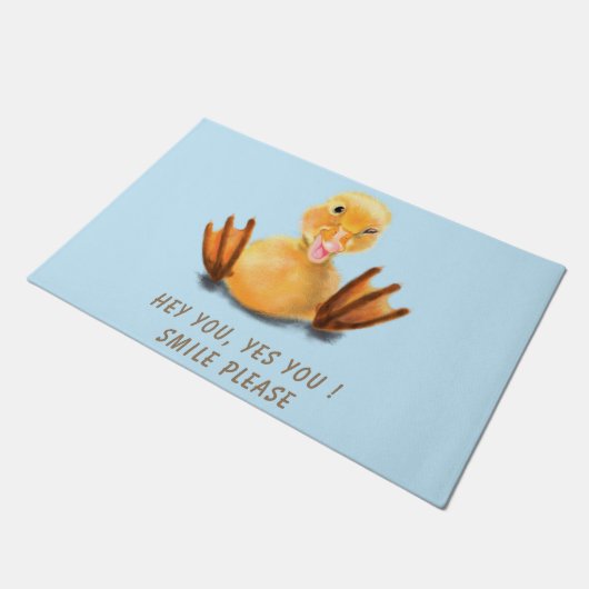 Grappige Deurmat met Happy Duck Smile - Aangepaste (Schuin)