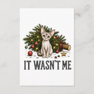 Grappige Devon Rex Katten Kerstmis Het Was Ik Niet Informatiekaartje