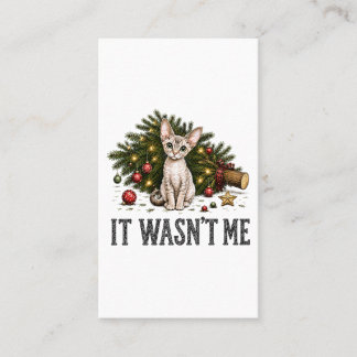 Grappige Devon Rex Katten Kerstmis Het Was Ik Niet Visitekaartje