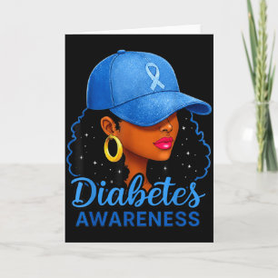 Grappige Diabetes Bewustzijn Maand Zwarte Vrouwen Kaart