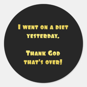 Grappige dieetgrap ronde sticker