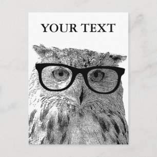 Grappige dier ansichtkaarten Foto van uil met br Briefkaart