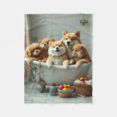 Grappige dieren in bad fleece deken (Voorkant)