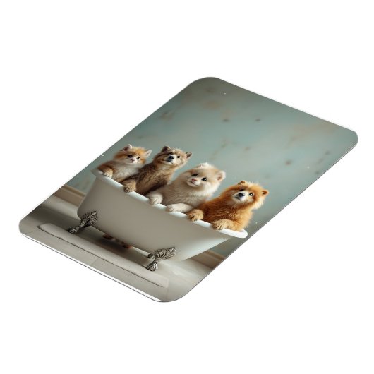 Grappige dieren in bad magneet (Linkerzijde)