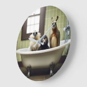 Grappige dieren in de badkamer grote klok (Hoek)