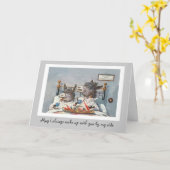 Grappige  Dieren Jubileum Kaart (Gele Bloem)