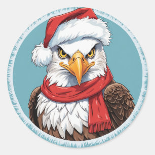 Grappige dieren Kerstfavorieten - Eagle 2 Ronde Sticker