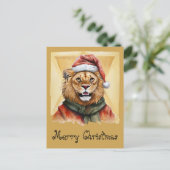Grappige dieren Kerstfavorieten - Lion 1 Briefkaart (Staand voorkant)
