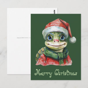 Grappige dieren Kerstfavorieten - Schildpad 2 Briefkaart