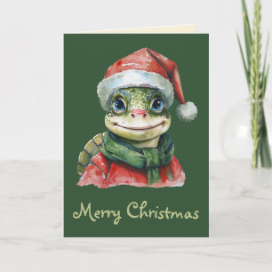 Grappige dieren Kerstfavorieten - Schildpad 2 Kaart