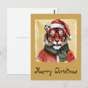 Grappige dieren Kerstfavorieten - Tiger 1 Briefkaart