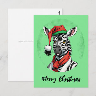 Grappige dieren Kerstfavorieten - Zebra 1 Briefkaart