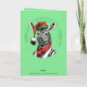 Grappige dieren Kerstfavorieten - Zebra 1 Kaart (Achterkant)