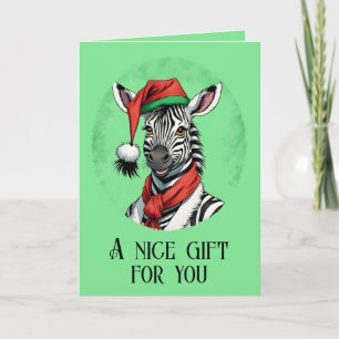 Grappige dieren Kerstfavorieten - Zebra 1 Kaart