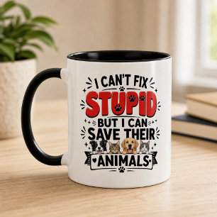 Grappige Dierenreddings Vet Tech “Ik Kan Domheid N Mok