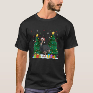Grappige Dierenvrienden struisvogel Santa Hat Ugly T-shirt