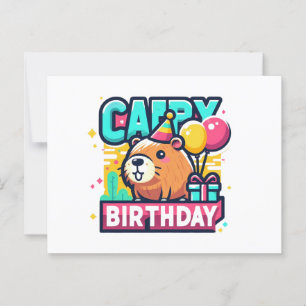 Grappige dierenwoordspeling - Capybara-verjaardags Briefkaart