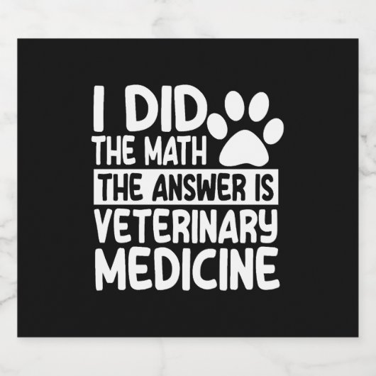 Grappige diergeneeskunde sparkling wijnetiket (Enkel label)