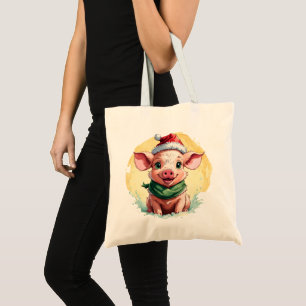 Grappige dierlijke kerstfavorieten - Biggetje 1 Tote Bag