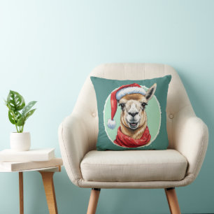 Grappige dierlijke kerstfavorieten - Llama 1 Kussen