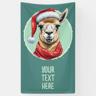 Grappige dierlijke kerstfavorieten - Llama 1 Spandoek