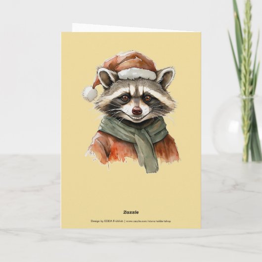 Grappige dierlijke kerstfavorieten - Raccoon 1 Kaart (Achterkant)
