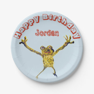 Grappige dierlijke kikker verjaardag papieren bordje