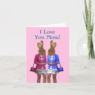Grappige dierlijke moederdag kaart