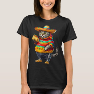 Grappige dikke kat cinco de mayo dik katje kat met t-shirt