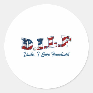 Grappige Dilf 4 juli Amerikaanse Onafhankelijkheid Ronde Sticker