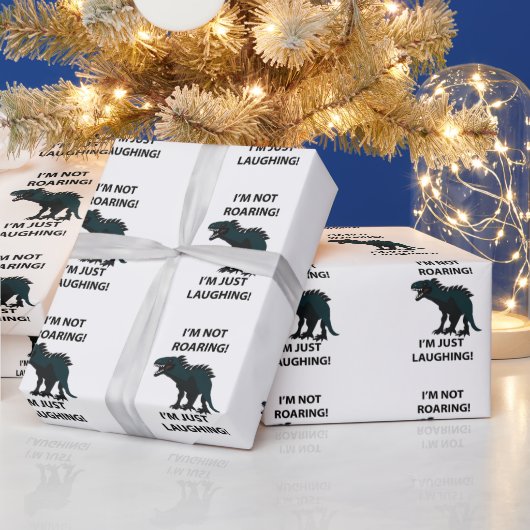 Grappige Dinosaur Cadeaupapier (Feestdagen)