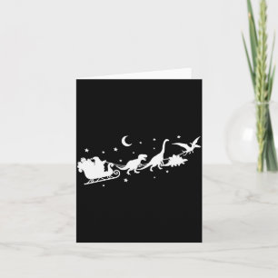 Grappige Dinosaur Santa Sleigh Kerst Pyjama Voor F Kaart