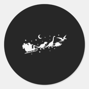 Grappige Dinosaur Sinterklaas slee Xmas Pyjama Voo Ronde Sticker