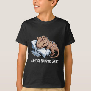 Grappige Dinosaur Slapende Dinosaur Liefhebber Off T-shirt