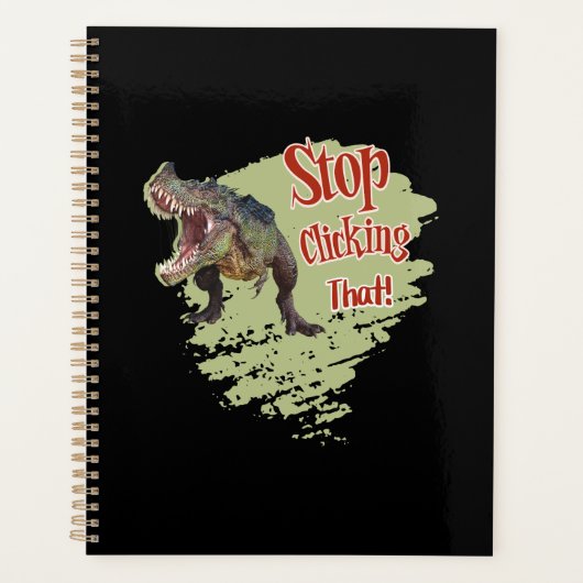 Grappige Dinosaur Stop Klikken Planner (Voorkant)