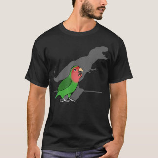 Grappige Dinosaur T-Rex Schaduw Roze Gezicht Groen T-shirt