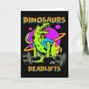 Grappige Dinosauriërs En Deadlifts Gewichtheffen B Kaart