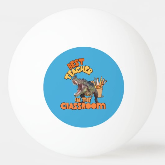 Grappige Dinosaurius Kunstleraar Creatieve Klaslok Pingpongballen (Voorkant)