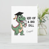 Grappige dinosaurus afstudeerkaart – Kid van een B Bedankkaart (Staand voorkant)