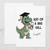 Grappige dinosaurus afstudeerkaart – Kid van een B Bedankkaart (Voorkant / Achterkant)