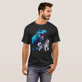 Grappige dinosaurus Alaskan Malamute Walking Honde T-shirt (Voorkant volledig)