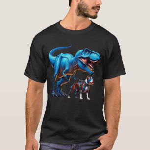 Grappige dinosaurus Amerikaanse Staffordshire Terr T-shirt
