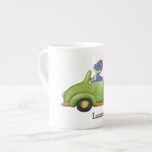 Grappige dinosaurus antiek auto School kinderen Ve Porselein Kop