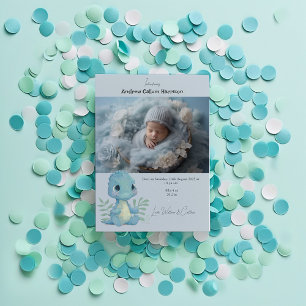 Grappige dinosaurus baby jongen foto geboorte aank