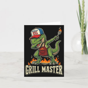 Grappige dinosaurus BBQ grillende vader vaderdag z Kaart