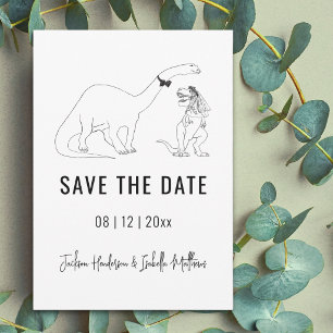 Grappige dinosaurus bruiloft Save The Date