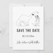 Grappige dinosaurus bruiloft Save The Date (Voorkant)