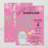 Grappige Dinosaurus Brul Kinder Verjaardagsfeestje Kaart (Voorkant / Achterkant)